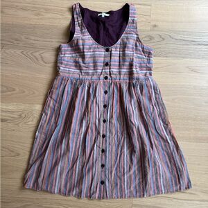 Madewell Striped Sleeveless Button-Down Dress